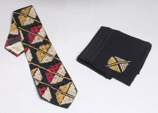 A. Sulka & Company, printed silk necktie and pocket square