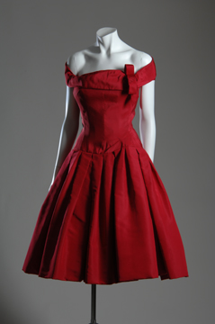 mannequin in a red cocktail dress