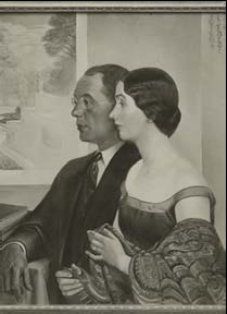 portrait of a man and woman sitting side by side in profile
